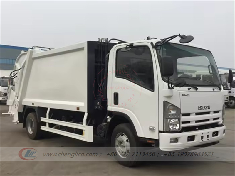 Isuzu trash truck rear loader